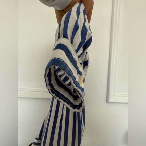 Polo Ralph Laurent Striped Blue and White Kids Dress with Belt - Picture 14 of 15